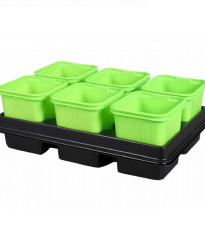 Květník sadbový GREEN s podmiskou - 8 x 8 x 8 cm - 1 ks