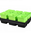 Květník sadbový GREEN s podmiskou - 8 x 8 x 8 cm - 1 ks