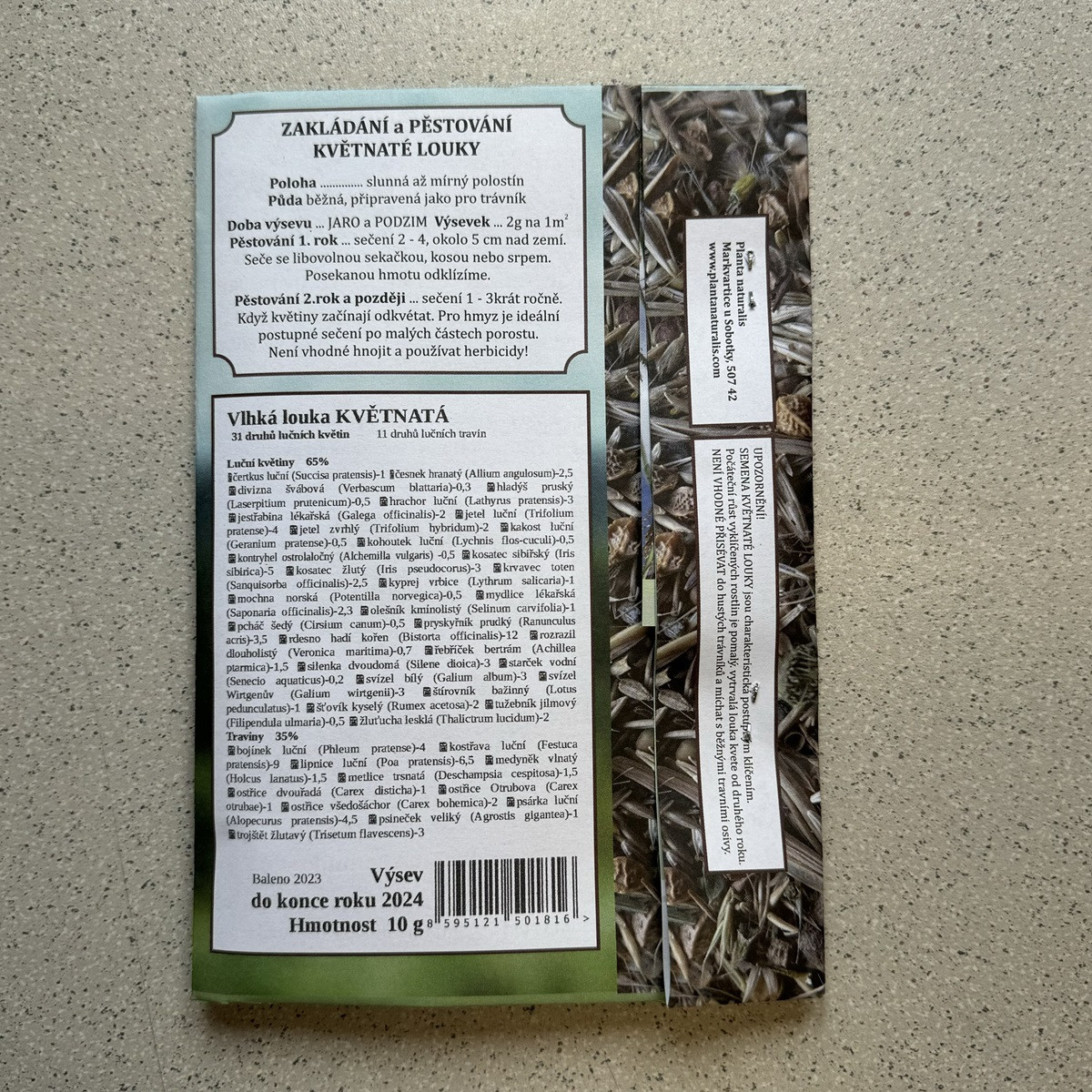 Vlhká louka květnatá - semena Planta Naturalis - směs - 10 g