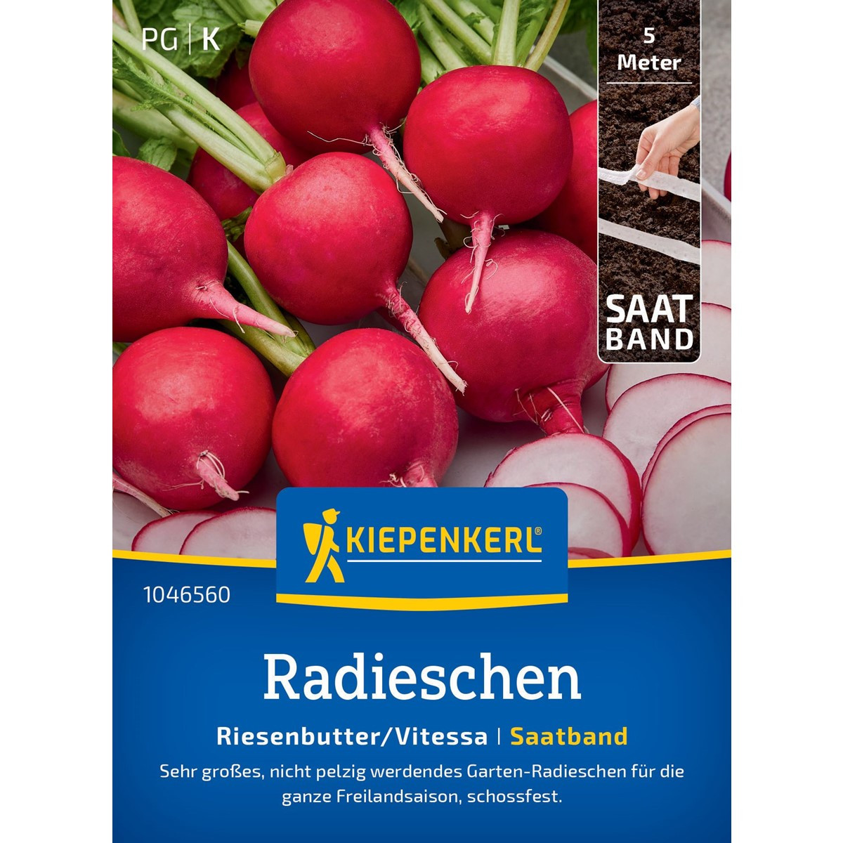 Semena ředkvičky obří Riesenbutter - výsevný pásek - 5 m