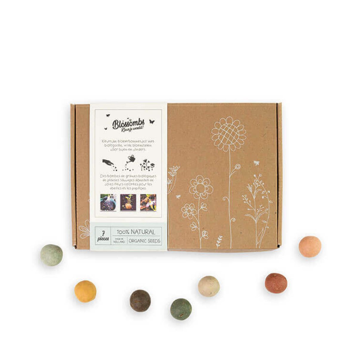 Semínkové bomby - dárková sada - Blossombs - 7 kuliček - 1 balení