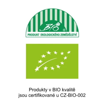 Produkty v bio kvalitě jsou certifikované u CZ-BIO-002.