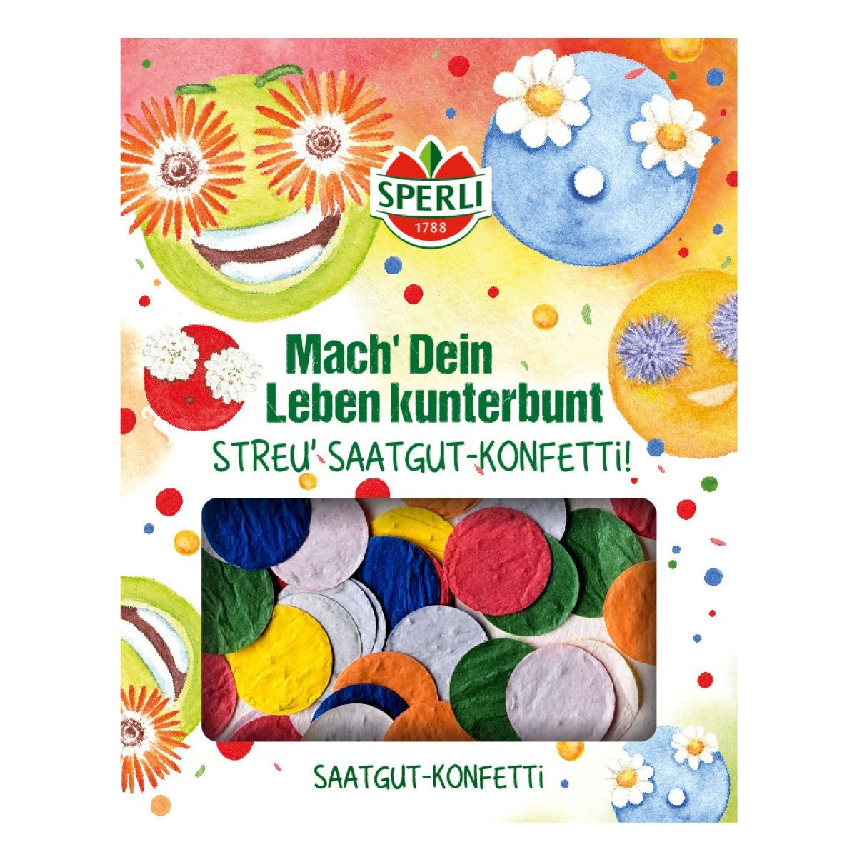 Семена цветни конфети – кръгли конфети – Sperli – едногодишни