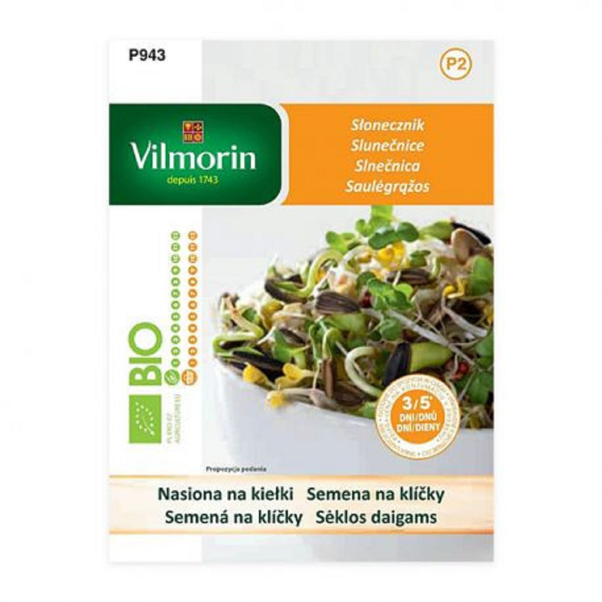 Bio slunečnice - bio semena na klíčky - 20 g